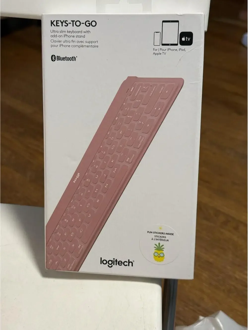 Logitech Keys-to-Go Super-Slim and Super-Light Bluetooth Keyboard Blush Pink.